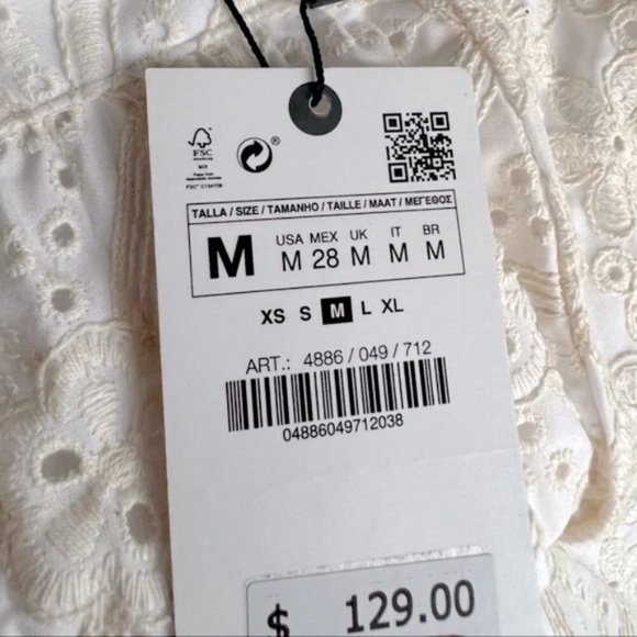 New Zara Limited edition - Open Eyelet Embroidered Patchwork Pleated Skirt - Picture 8 of 13